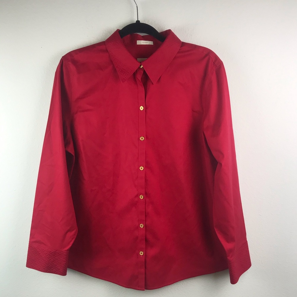 NWOT CHICOS - Sz 0S Red Button Down Shirt Blouse
